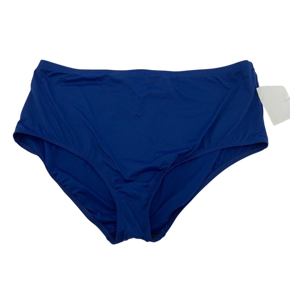 La Blanca High Waist Solid Blue Bikini Swim Bottom 18W NEW